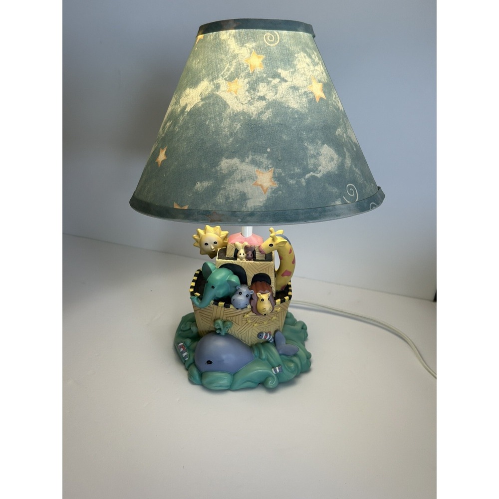 Nursery Lamp  Noah's Ark Christian Religious Theme Table Lamp Baby Room